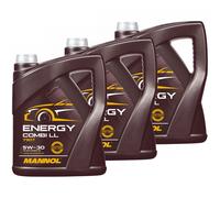 3x5 (15) L 5W-30 Aceite de Motor Mannol Energía Combi Ll Api Sn BMW LL-04 MB