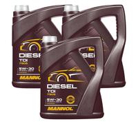 3x5 L MANNOL Aceite Motor Diesel TDI 5W-30 API SN/CH-4 ACEA C2 C3 dexos2
