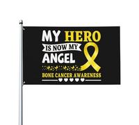 3X5Ft Bandera De Jardín Bandera De Concienciación Sobre El Cáncer De Huesos: Mi Héroe Ahora Es Mi Ángel Resistente A La Decoloración Banderas Artificiales Customed Para Patio Regalo