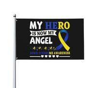 3X5Ft Bandera De Jardín Bandera De Concienciación Sobre El Síndrome "Mi Héroe Ahora Es Mi Ángel" Durable Banderas Militar Resistente A La Decoloración Para Estreno De Una Casa Partido