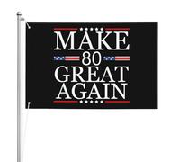 3X5Ft Bandera De Jardín Bandera Del 80.º Cumpleaños: ¡Hagamos Que Los Ochenta Vuelvan A Ser Geniales! Colores Vivos Banderas Artificiales Para El Hogar Poliéster Para Partido Vacaciones