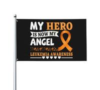 3X5Ft Bandera Decorativas Estacionales Bandera De Concienciación Sobre La Leucemia: Mi Héroe Ahora Es Mi Ángel Durable Banderas Militar Resistente A La Decoloración Para Partido Patio