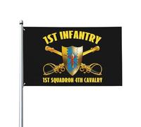 3X5Ft Bandera Decorativas Estacionales Bandera Del 1Er Escuadrón Del 4º Regimiento De Caballería E Infantería Colores Vivos Banderas Militar Personalizada Para Partido Vacaciones