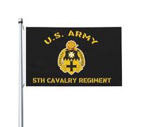 3X5Ft Bandera Decorativas Estacionales Bandera Del 5.º Regimiento De Caballería De Ee. Uu. Customed Banderas Militar Lavable Para Vacaciones Patio
