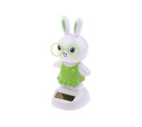 3xCute Solar Powered Bobble Head Flip Flap Rabbit Kids Toy Car Ornament Green