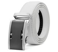 3ZHIYI Cinturón de piel para hombre, 35 mm de ancho, color blanco White-c03 cintura 43/48"