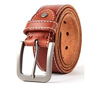 3ZHIYI Cinturón Masculino Vintage en Piel de Búfalo 38mm Cinturón de Cuero de Primera Calidad para Pantalones Vaqueros de Ocio 120cm de Longitud 43"-47"