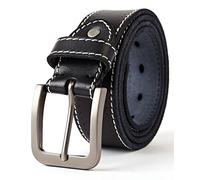 3ZHIYI Vintage Cinturón de piel de búfalo cuero 38 mm de ancho y aprox 4 mm de grueso, cinturón de los pantalones vaqueros de la prima para el ocio