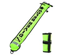 4*0.62ft Smb Surfaces Marker Buoy, High Visibility Inflatable Scuba Diving Signal Tube with Reflective Strip, Safety Sausage Surfaces Signal Marker Buoy Float for Scuba (Amarilla fluorescente)