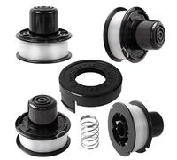 4+1+1 PCS Recambios Desbrozadoras,Hilo Desbrozadora,Carrete de Recortadora,compatibles con las cortadoras de césped Black + dec gl250,gl310,gl360