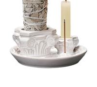 4-1 Incense Burner, Multifunctional Santo Holder, Ceramic Ash Catcher Tray for Candles, Meditation, and Yoga Room Aromatherapy and Relaxation (Burner Included)