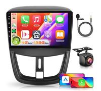【4+128G】 Hodozzy Carplay Radio Coche para Peugeot 207 2005-2015 con GPS/WiFi, Pantalla In-Cell de 9 Pulgadas con Bluetooth 5.0/Android Auto/DSP/Mirror Link/RDS/FM/USB