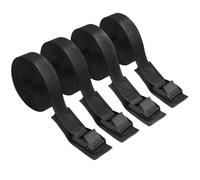 4 × 2,5M Cinchas de Amarre Negro, Eslingas de Amarre de Ajustables, Capacidad de Carga Máxima 250KG, Correas de Trinquete para Portabicicletas de Motocicleta Baca Coche