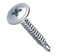 4.2mm X 19mm Tornillos Autoperforantes Phillips con Cabeza de Brida, Tornillos con Cabeza de armadura modificada, Hilo Fino, Tornillos Pozi de cabeza plana para chapa, Pladur y Madera (50 piezas)