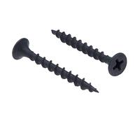 4.2x76mm Tornillos Negros para Paneles de Yeso, Cabeza Avellanada Phillips Autorroscante, Rosca Gruesa, Punta Afilada, Acabado de Fosfato, Tornillos Instalación de Paneles de Yeso en Madera (25 pcs)