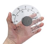 4,3 Pulgadas Ventana Redonda Transparente para Exteriores, Impermeable Autoadhesivo sin Batería Esfera Transparente -40 a 50 Grados Celsius, Termómetro de Ventana de Pared, para Hogar Oficina Patio