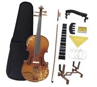 4/4 Violín Acústico Sólido Madera Tallada Color Natural Violino Basswood Violín Kits Con Caso Arco