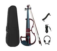 4/4 Violín eléctrico de madera maciza Violín silencioso Juego introductorio para principiantes con mentonera Estuche para violín Cable de audio Arco Tamaño completo (Color : Brown)