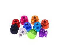 #4-40 UNC Tuerca moleteada de aleación aluminio Agujero ciego Apretar a mano Tuercas redondas anodizadas 10 colores(Red,2PCS)