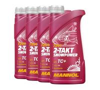 4 (4x1) Litro MANNOL 2-Takt Snowpower Aceite Mezcla F. Schneemobile Api TC Jaso