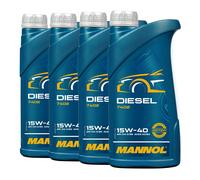 4 (4x1) Litros MANNOL 15W-40 Diesel Aceite Mineral Universal Para Motor