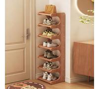 4/5/6/7/8TierBambooShoeOrganizerVerticalSpaceSavingShoeRackforClosetEntrywayFrontDoorStylishTeaColorShoeStorageSolution