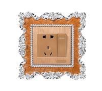 4/5/6 Uds pegatina de interruptor luz individual resina enchufe envolvente cubierta finge pegatinas forma cuadrada Para Bricolaje(Orange,6pcs)