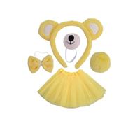 4/5/6Pcs Bear Costumes Cosplays Bear Ears Headbands Tail Bowtie Nose Tutu Glove Animal Fancy Costume Accessories KitYellow 5pcs set B SZRH A-J