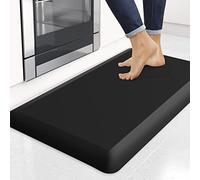 4/5 Inch Thick Kitchen Mats for Floor, StepRite Kitchen Rug for Standing Desk, Non-Slip, Thicker, Stain Resistant, Waterproof, Comfort Anti Fatigue Floor Mat for Home, Kitchen, Office - Black
