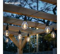 4.5 m Luces LED Cadena Tipo Festoon Con Temporizador A Pilas Exterior