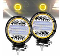 4.5inch Luz de Trabajo Redondas Barra de luz de Trabajo antiniebla Todoterreno, Barra de Techo, Luces de Parachoques DRL con halo para Camiones, 4 x4, SUV, ATV, Tractor