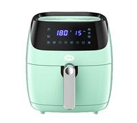 4.5L Air Fryer,1400 W Oilless Small Oven, 6 Exclusive Recipes, 8 in 1, Customized Temp/Time,Nonstick And Dishwasher-Safe Basket, Led Touch Digital, Green, LJJY-KK