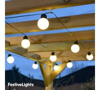 4.5m Batería Energía Esmerilado Festón Blanca Cálida LED Exterior Hilo Timer Luz