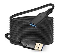4.5M Cable de extensión USB 3.0, cable de extensión USB A macho a hembra de alta velocidad de 4,5 m para Playstation/Xbox/unidad flash/lector de tarjetas/disco duro/teclado/impresora/escáner (Negro)