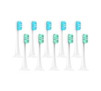 4/6/10 Uds. Compatible con Xiaomi Mijia T300/T500/T700 cabezales de cepillo de dientes eléctrico sónico boquillas de repuesto reemplazables 4 colores con tapas antipolvo(5Blue 5Green)