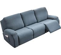4/6/8 piezas Reclining Sofa Cover, Elastic Spandex Sofa Protector for 1/2/3 Seater, Pet-Friendly, Kids Safe, Electric Recliner Slipcover, Color #7, Size: 3 Seater