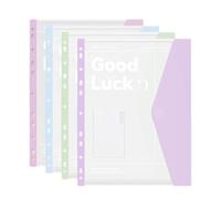 4/6/8 Uds. Bolsillo Perforado Expandible Bolsillo Perforado Con 11 Agujeros Carteras Para Documentos Tamaño Carta Sobre Archivos Con Ventana De Etiquetas Fundas Documentos Impermeables