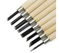 4-6-8 unids/set 11mm cuchillo de tallado de acero de aleación modelo Burin herramientas de tallado en madera Manual utilidad sello de goma cerámica DIY (Color : 8Pcs)