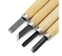 4-6-8 unids/set 11mm cuchillo de tallado de acero de aleación modelo Burin herramientas de tallado en madera Manual utilidad sello de goma cerámica DIY (Color : 4Pcs)