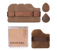 4/6 esponjas de chocolate con soporte para los dedos, almohadilla de esponja de maquillaje para corrector, sombra de ojos