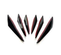 4/6 Piezas de Aletas difusoras universales Labio Parachoques Delantero Splitters canards faldones Laterales Accesorios Decorativos carrocería(6PCS Black)