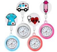 4/6 piezas de reloj de enfermera de silicona, con puntero brillante, reloj de bolsillo para médico, enfermera, estudiante, mujer, hombre, enfermera, niña, color, talla única, Deportes