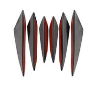 4/6 Uds Parachoques Delantero Universal Decoración Labios Difusor Divisor Aletas Alerón Cuerpo Canards Valence Chin Coche Tuning Canard Decor(6PCS Black)