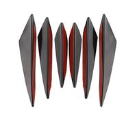 4/6 Uds Universal Parachoques Delantero Decoración Labios Difusor Divisor Aletas Alerón Cuerpo Canards Valence Chin Coche Tuning Canard Decor(6PCS Black)