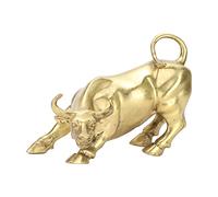 4.6 X 3.6 X 3.1in Toro de Cobre de Wall Street Escultura de Toro Feng Shui Latón Toro Estatua Decoración Hogar Representa la Buena Suerte de la Carrera de la Riqueza Lucky Estatuas Pequeño Animal