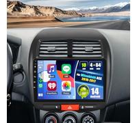 4+64G Android 14 Radio de coche de 10 pulgadas para Mitsubishi ASX 2010-2017, 2DIN, compatible con Apple Carplay Android Auto con Bluetooth FM RDS Navi GPS WiFi Control de Volante Cámara trasera +