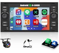 4+64G Autoradio para Ford Transit 2006-2011 Radio 2 DIN con Carplay Android Auto 7" Pantalla TáCtil para Coche Bluetooth Navegación GPS FM/RDS WiFi SWC AHD Android 13