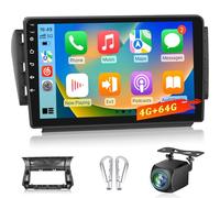 4+64G Autorradio Android para Peugeot 208/2008 2012-2018, Pantalla Radio Coche 10 Pulgadas, Carplay Inalámbrico y Android Auto, Audio DSP 32EQ + Cámara Trasera AHD, Compatibilidad OEM