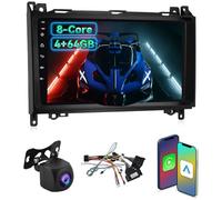 [4+64G] Carplay Radio para Mercedes Benz Classe A/B/V Clase Vito Viano Sprinter 2500 3000 W169 B200 W639, 9" 1280*720P Pantalla Táctil Actualizar Radio - Android Auto, AI DSP + AHD Cámara de Seguridad