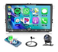 【4+64G】 Hodozzy Carplay Pantalla para VW Golf 5 Polo Skoda con USB A/USB C, 9 Pulgadas VW Radio Coche Bluetooth con Android Auto/32 EQ/FM/RDS/SWC+Cámara de Visión Trasera